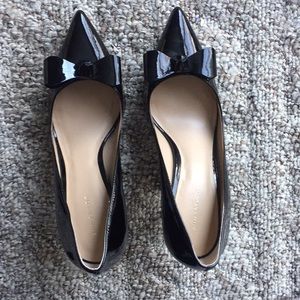 Ann Taylor Patent Leather Bow Pumps